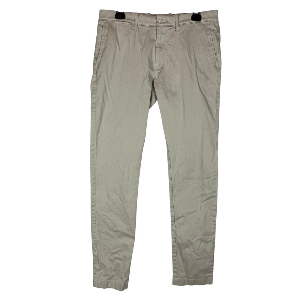J.Crew 484 Chino Pants Mens 32x34 Beige Stretch Slim Fit Mid-Rise Flat‎ Front